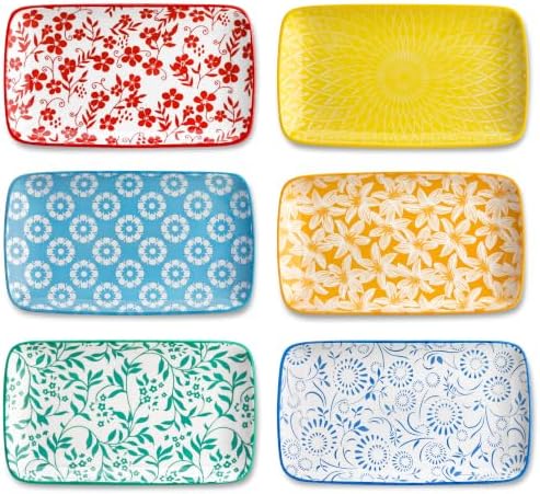 vancasso Selene Rectangular Dinner Plates 9.5"x5.6"Inch, Ceramic by vancasso
