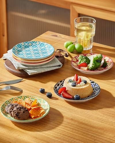 Metahom 6 Inch Ceramic Dessert Plates, Colorful Appetizer Plates Set of 6 - Image 3