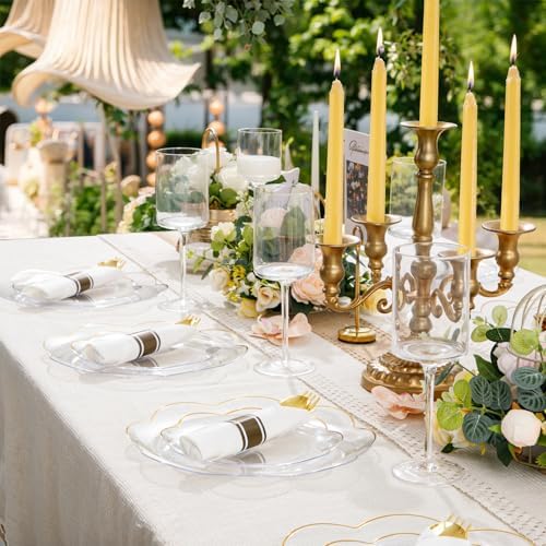 Supernal 100 Pack Gold Plastic Silverware with Napkins Wrapped - Image 2