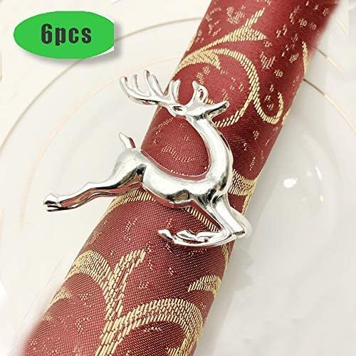 Napkin Rings Set of 8 Silver Set of 8 Napkin Rings Christmas, Holidays, Thanksgiving Deer -o