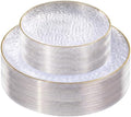 realluck 100Pcs Clear and Gold Rim Hammered Disposable Plastic Plates by Realluck