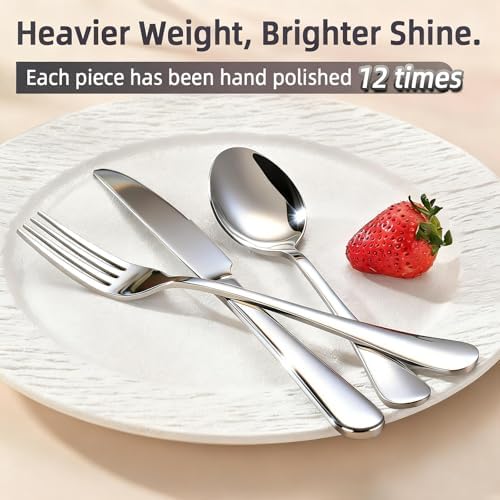 36 Piece Silverware Set for 12, Stainless Steel Forks Spoons and Knives Set - Image 2