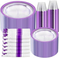 I00000 350Pcs Clear Purple Plastic Plates Dinnerware Set for 50 Guests by I00000