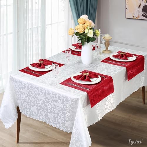 24 Pack Red Damask Satin Napkins 17 x 17 Inch - Image 4