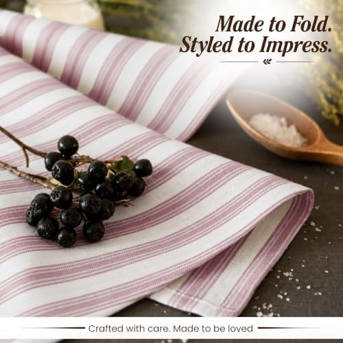 TWINY threads 4 Pieces 100% Cotton Cloth Napkins, 18"x18", Burgundy Wine - Image 3