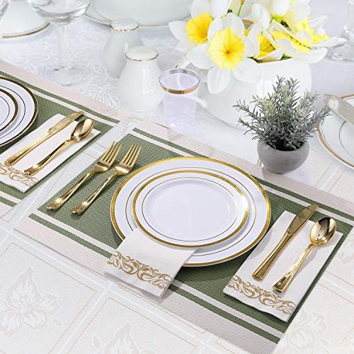 FOCUSLINE 175 Pieces Gold Dinnerware Set for 25 Guests - Image 4
