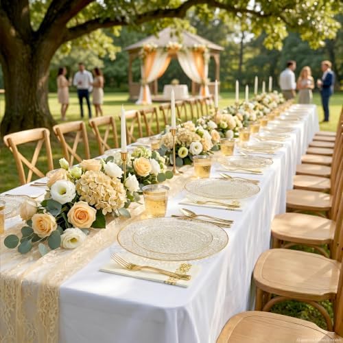 DaYammi 350PCS Gold Glitter Plastic Dinnerware Set for 50 Guests - Image 7