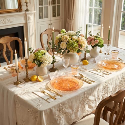 Rubtlamp 175 Pcs Plastic Dinnerware Set (25 Guests), Orange And Gold Plastic Plates, Hammered Party Plates Set Include Dinner Plates, Dessert Plates, Cups&Cutlery Set And Napkins for Wedding And Party - Image 7