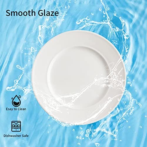18 Pieces 6 Inch Porcelain Dessert Plates, Small Appetizer Dinner Plate, Round Dinnerware Sets, Scratch Resistant, Microwave, Oven, and Dishwasher Safe, White - Image 6