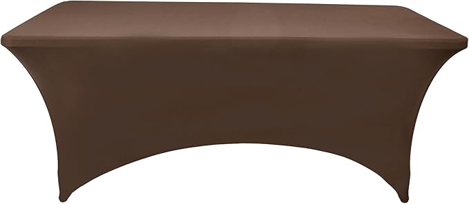 2-Pack 8ft Spandex Table Covers for Rectangle Folding Tables - Washable Elastic Tablecloth - Ultimate Fitted Table Protector for Birthday Parties, Trade Shows, Banquet