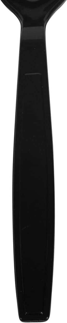 Karat [1,000 ct] Heavy Duty Plastic Spoons Individually Wrapped – Sturdy Disposable Spoons for Break Rooms & Parties – Strong, Firm for Sanitary Use | Black