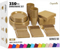 350 Pcs Gold Plastic Plates for Party Gold Disposable Plates Set 50 of Each 9 Dinner Plate Set 7 Dessert Plate Cups Napkins & Cutlery Plastic Dinnerware Set Exquisite by Exquisite