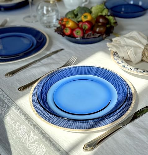 STP GOODS Glass Plates Set of 4 – Borosilicate Salad & Dessert Plates, Transparent Glass Appetizer Plates, Microwave & Dishwasher Safe Tableware - Image 4