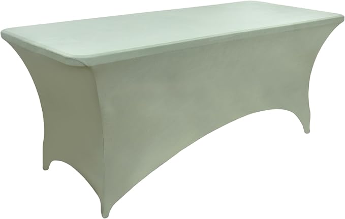 124 2-Pack 8ft Spandex Table Covers for Rectangle Folding Tables - Washable Elastic Tablecloth - Ultimate Fitted Table Protector for Parties, Banquet, and Wedding