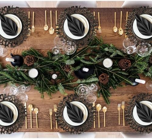 MAONAME Black Charger Plates Set of 12, Plastic Charger for Dinner Plates - Image 6