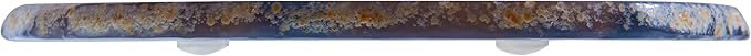 Luxury Lane Set of 4 Large Natural Brazilian Agate Slice Geode Rock Stone Drink Coasters with Wood Holder 4.3-4.7 inch Centerpiece Table Decoration, Ash Gray