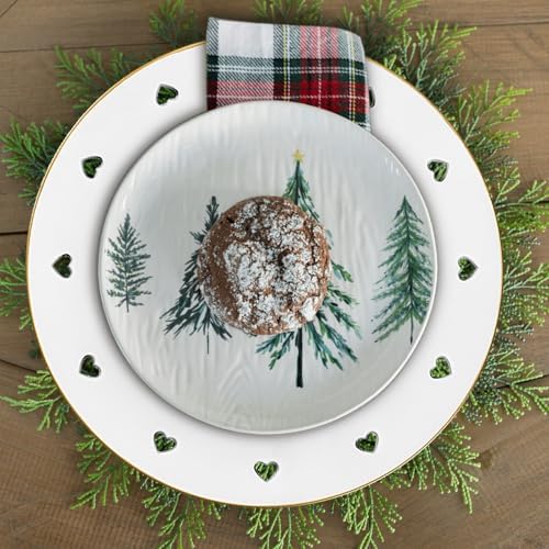13" Round White Charger Plates, Heart Hollow Chargers for Dinner Plates with Golden Border, Formal Table Setting Accessory Centerpiece Bluk Wedding, Valentine's Day, Galentine's Day, Easter Set of 6 - Image 7