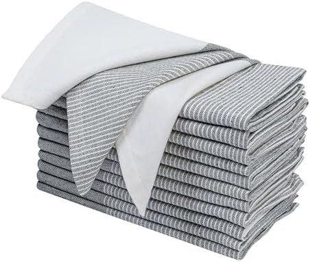 Dark Olive Cotton Cloth Napkins Set of 12, 18x18 Inch by Palisa