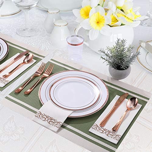 FOCUSLINE 175 Pieces Rose Gold Dinnerware Set for 25 Guests - Image 4