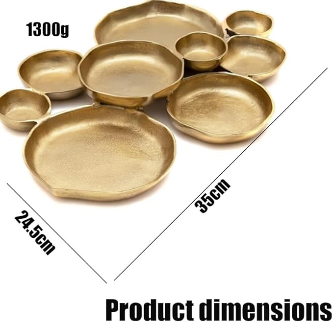 Cluster Serving Tray for Charcuterie – 9 Piece Decorative Bowls Set for Entertaining, Elegant Appetizer Platter with Connected Snack Bowls, Modern Luxury Centerpiece (White)