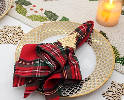 COTTON CRAFT Christmas Tree Napkin Rings - 8 Pack Gold Metal Napkin Rings - Image 6