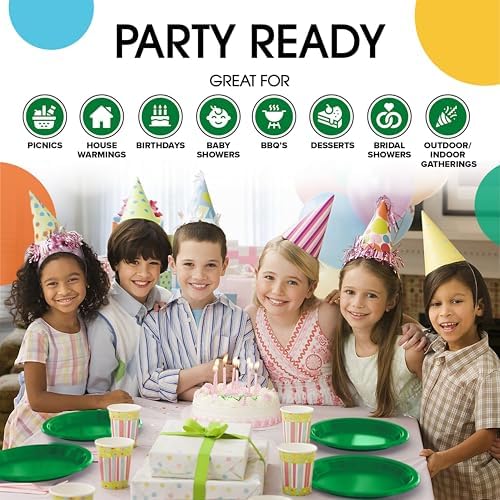 Exquisite Party Solids Sturdy Green Plastic Plates 10" Party Plates 50 Pcs - Image 6