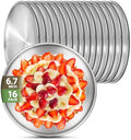 Stainless Steel Plates, 16 Set 6.7 inch 304(18/8) Metal Food Serving Plate, Reusable Snack Eating Dishes Round Shatterproof Plate Silver Dinnerware for BBQ Dinner Oven Dishwasher Safe by Offiper