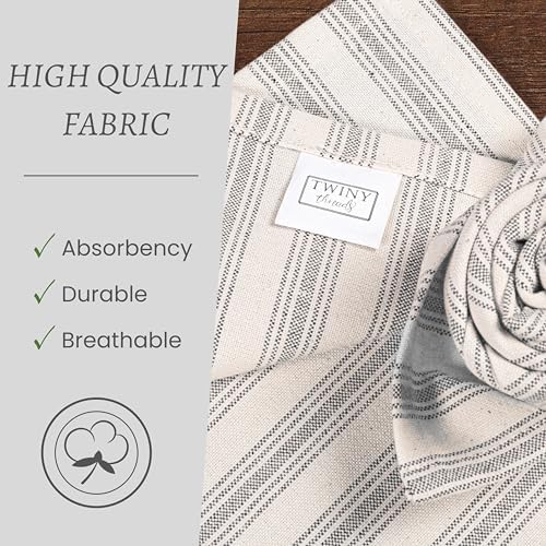 TWINY threads 4 Pcs 100% Cotton Cloth Napkins, 18"x18", Reusable - Grey - Image 4