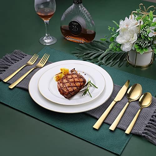 Gold Silverware Set, OGORI 30-Piece Gold Forged Stainless Steel Flatware Set with Square Handle, Service of 6 - Image 7