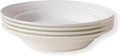 Ceramic Pasta Bowls Set of 4, 13.5oz/22oz Wide Rim Porcelain Soup Bowls - Oven & Dishwasher Safe, Lead-Free Dinnerware for Italian Pasta, Salad, Family Dining (White)