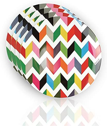 French Bull Plates - 4 Piece Set - 9 inch Melamine Salad Plates Set of 4 - Melamine Dinnerware for Indoor and Outdoor - Ziggy by FrenchBull
