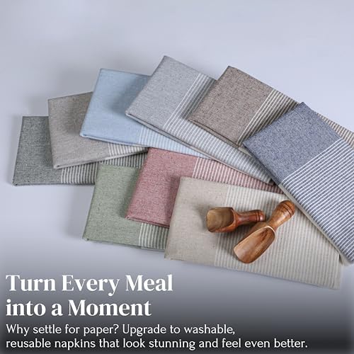 Nut Brown Cotton Cloth Napkins Set of 4, 18x18 Inch - Image 7