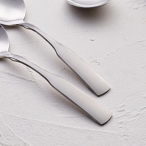 Stainless Steel Round Soup Spoon Set of 6 - Image 5