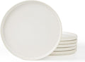 famiware Star Salad Plates for 6, 8 inches Plate Set, Stoneware Dinnerware, Small Dinner Plates for Dessert, Salad, Appetizer, Matte White