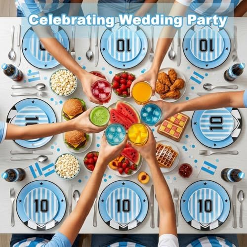 I00000 20Pcs Blue Plastic Soccer Plates, Disposable Plates for Soccer Party - Image 7