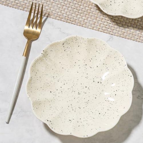 Small Dessert Plates Set of 4,Ceramic Dinner Plates 6 Inch for Appetizer, Fruits, Cake,Microwave Safe,Christmas Gift,Beige - Image 7