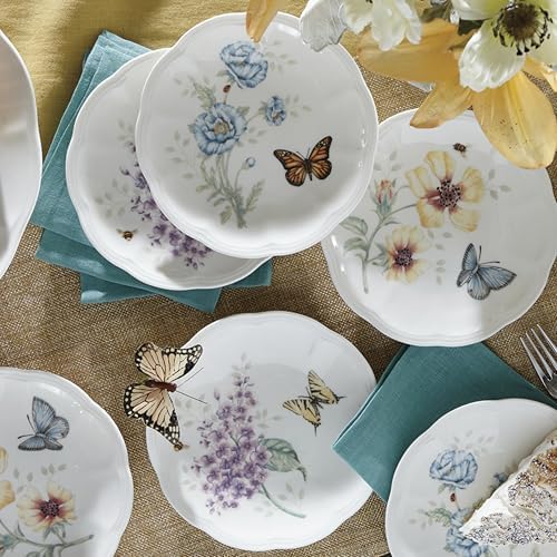 Lenox Butterfly Meadow 6-Piece Tidbit Plates, Dessert Plate Set for 6 - Image 5