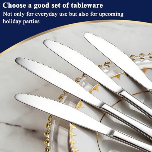 Berglander Dinner Knives Set Of 4, Stainless Steel Butter Knife Spreader 9.17", Table Dinner Knife for Daily Use, Restaurant, Hotel, Parties, Events, Sturdy And Dishwasher Safe - Image 7
