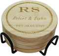 Personalized Wooden Coasters, Custom Engraved Monogram Coasters, Great Gifts for Relatives, Friends or Yourself (Set of 4)