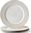 13" White Charger Plates, Round Plastic Server Ware Chargers for Dinner Plate, Decorative Table Setting Bulk Event, Party, Wedding, 6 Pack by Kazozobi