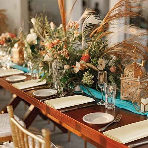 Aneco 16 Pack Square Satin Napkin Bright Silk Table Napkin Soft Smooth Fabric Table Napkin for Wedding Banquet Party Decoration, Champagne, 17 x 17 Inch - Image 7