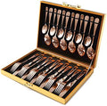 Copper/Rose Gold Silverware Set, OGORI 24-Piece Stainless Steel Flatware Set, Service of 6 by OGORI