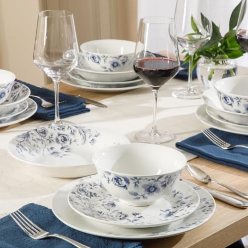 Martha Stewart Plates and Bowls Set, 16 Piece Dinnerware Set for 4, Pink - Image 3