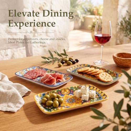 HaWare Boho 8.5 Inch Rectangular Salad Plates Set of 4 - Image 4