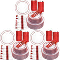 Ciaell 350 PCS Clear and Red Plastic Plates – Red Dinnerware Set for 50 Guests Include 100 Plastic Plates, 50 Pre Rolled Napkins with Cutlery Set, 50 Cups for Wedding (Pack of 3) by Ciaell