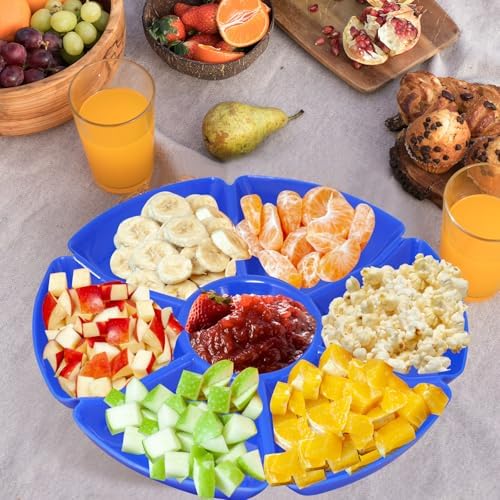 3 Round Plastic Serving Trays 11 Inch 7 Comp - Image 6