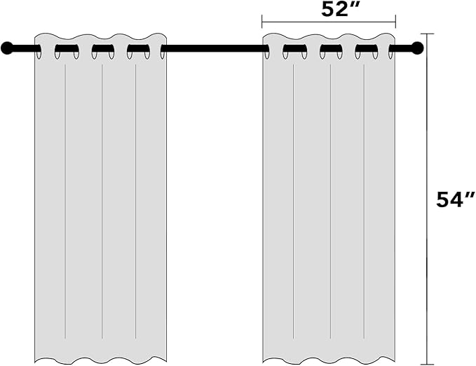 PrinceDeco Blackout Curtains Linen Textured 100% Thermal Insulated Sun Blocking Drapes for Bedroom Nursery Grommet Room Darkening Linen Curtains with White Liner, 2 Panels Set,52" W x 54" L,Grey