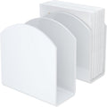 SILUT 2 Pack Napkin Holder for Table, Acrylic Napkins Holder, Napkin Dispenser for Kitchen Table, Cocktail Napkin Holder for Bar, Banquet, Restaurant, Freestanding Napkins Holder - White
