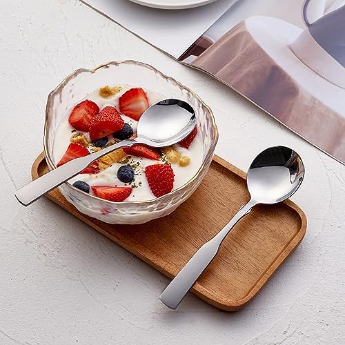 Stainless Steel Round Soup Spoon Set of 6 - Image 6