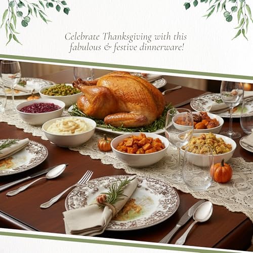 Spode Woodland Hunting Dogs Golden Retriever Salad Plate - 8" Fine Earthenware with British Flowers Border, Microwave, Dishwasher & Warm Oven Safe - Rustic Dog-Themed Tableware - Made in England - Image 5